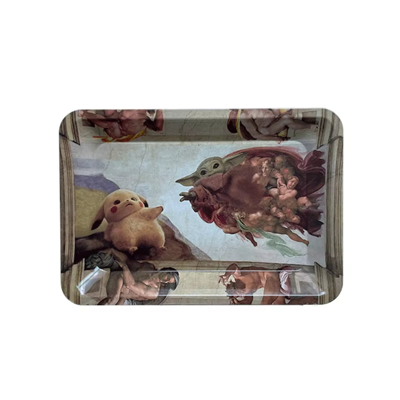 8.7'' Cartoon Metal Rolling Trays for Tobacco Roller Plate Tray Storage Tinplate