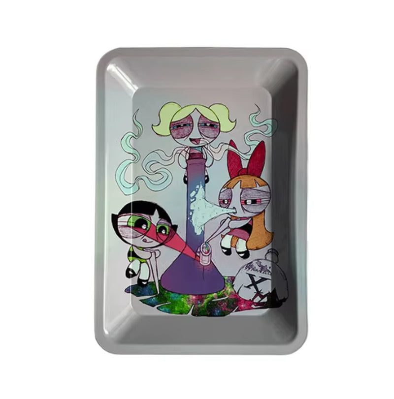 8.7'' Cartoon Metal Rolling Trays for Tobacco Roller Plate Tray Storage Tinplate