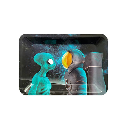 8.7'' Cartoon Metal Rolling Trays for Tobacco Roller Plate Tray Storage Tinplate